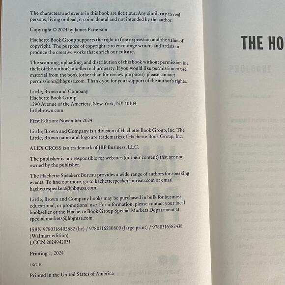 James Patterson The House of Cross (2024) Alex Cross Thriller Hardcover 1st Ed - Picture 5 of 8